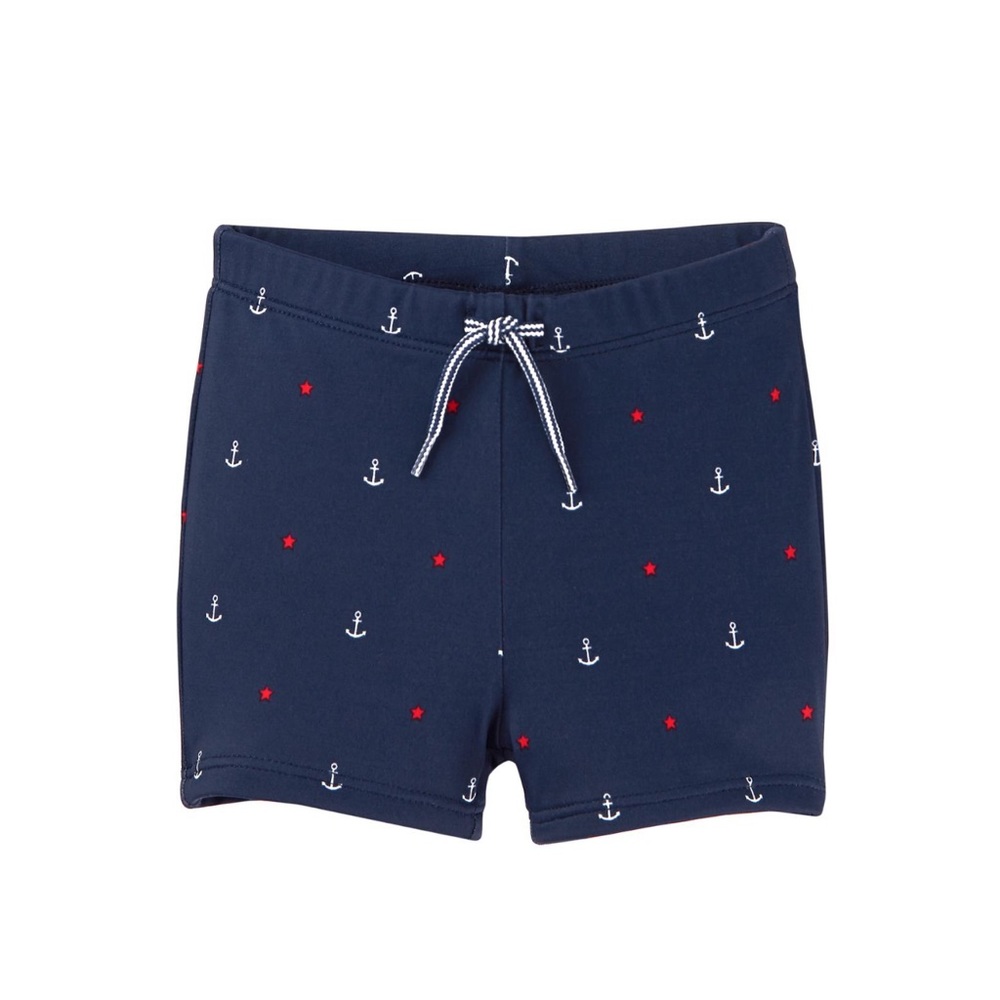 Janie and Jack baby boy 0-3 month navy anchor swim short